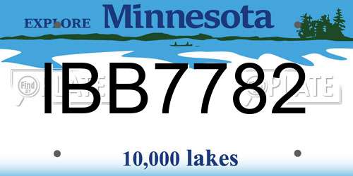 IBB7782 Minnesota License Plate