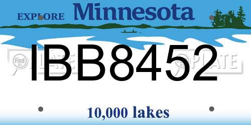 IBB8452 Minnesota License Plate