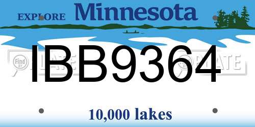 IBB9364 Minnesota License Plate