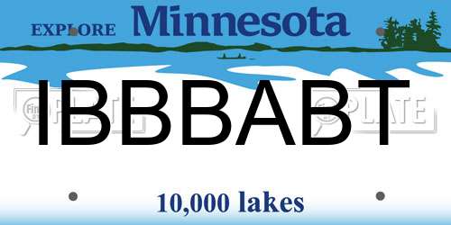 IBBBABT Minnesota License Plate