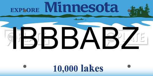 IBBBABZ Minnesota License Plate