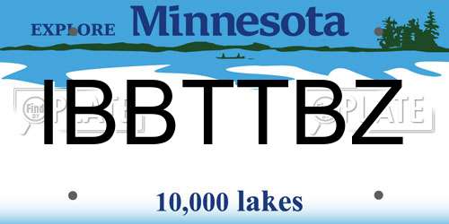 IBBTTBZ Minnesota License Plate