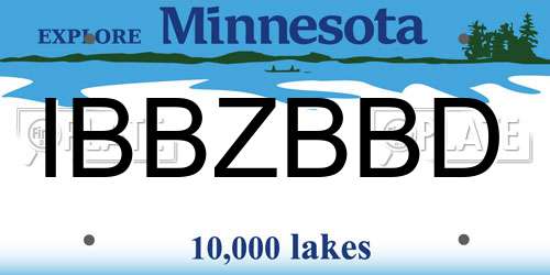 IBBZBBD Minnesota License Plate