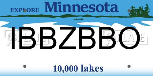 IBBZBBO Minnesota License Plate