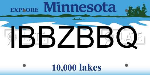 IBBZBBQ Minnesota License Plate