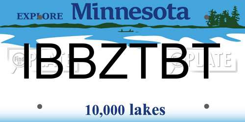 IBBZTBT Minnesota License Plate
