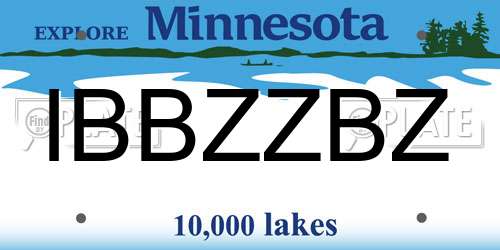 IBBZZBZ Minnesota License Plate