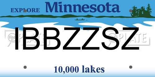 IBBZZSZ Minnesota License Plate