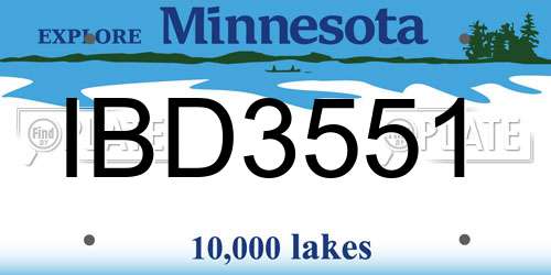IBD3551 Minnesota License Plate