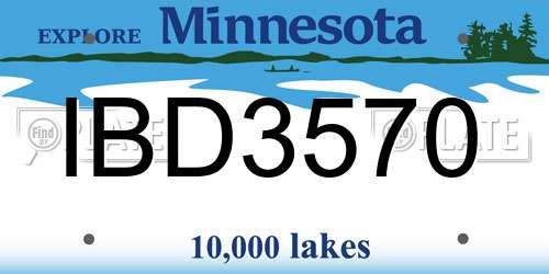 IBD3570 Minnesota License Plate