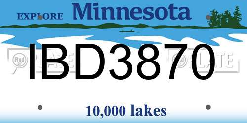 IBD3870 Minnesota License Plate