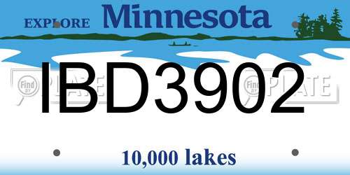IBD3902 Minnesota License Plate