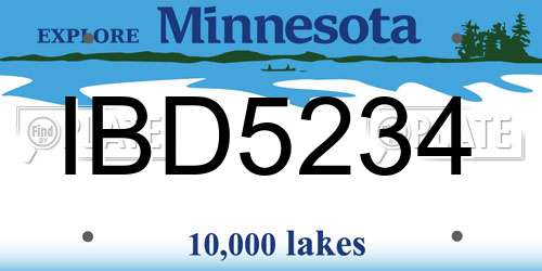 IBD5234 Minnesota License Plate