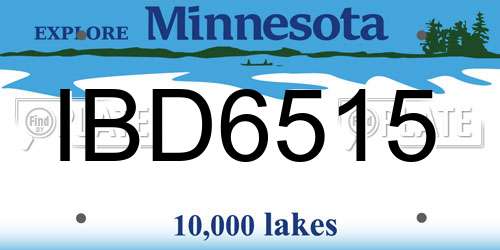 IBD6515 Minnesota License Plate