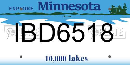 IBD6518 Minnesota License Plate