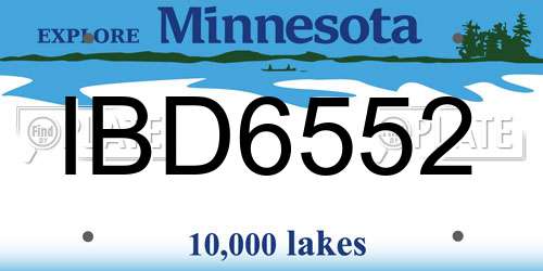 IBD6552 Minnesota License Plate