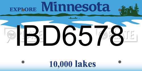 IBD6578 Minnesota License Plate