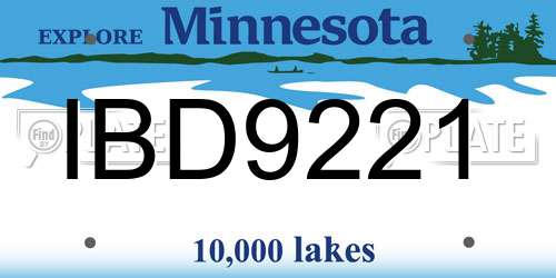 IBD9221 Minnesota License Plate