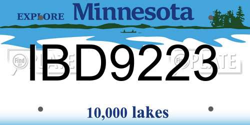 IBD9223 Minnesota License Plate