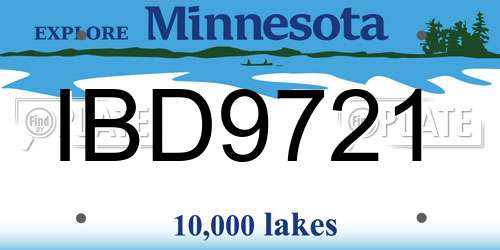 IBD9721 Minnesota License Plate