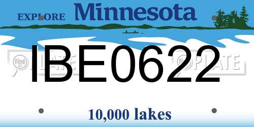 IBE0622 Minnesota License Plate