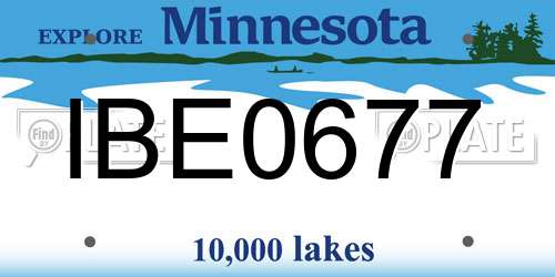 IBE0677 Minnesota License Plate