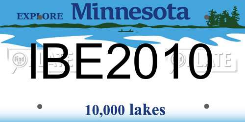 IBE2010 Minnesota License Plate