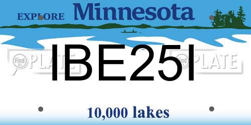 IBE25I Minnesota License Plate