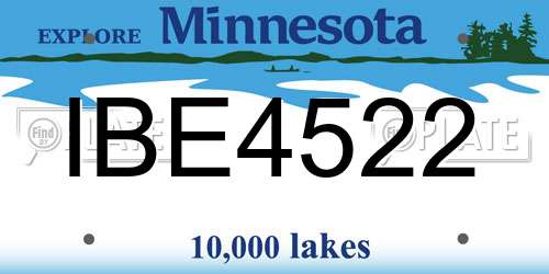 IBE4522 Minnesota License Plate