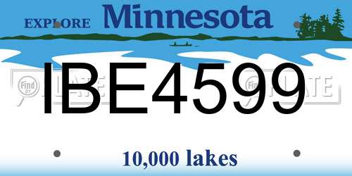 IBE4599 Minnesota License Plate