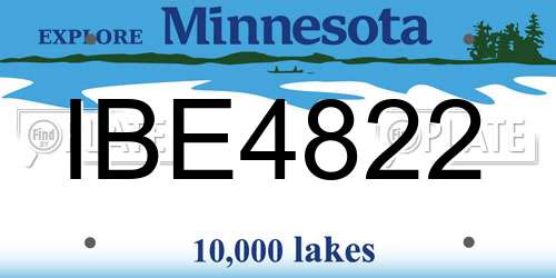 IBE4822 Minnesota License Plate