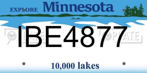 IBE4877 Minnesota License Plate
