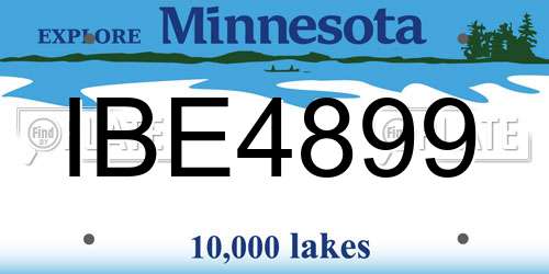 IBE4899 Minnesota License Plate