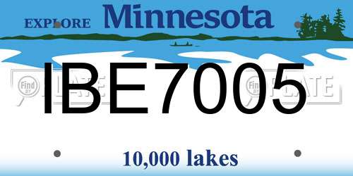 IBE7005 Minnesota License Plate
