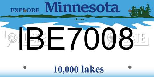 IBE7008 Minnesota License Plate