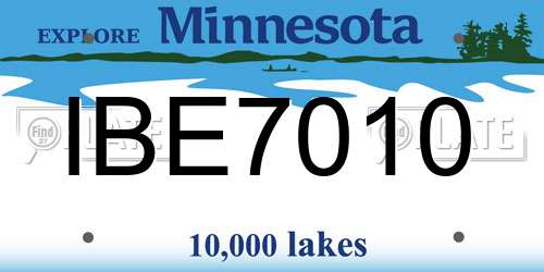 IBE7010 Minnesota License Plate