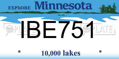 IBE751 Minnesota License Plate