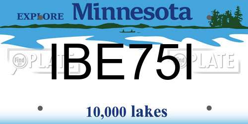 IBE75I Minnesota License Plate