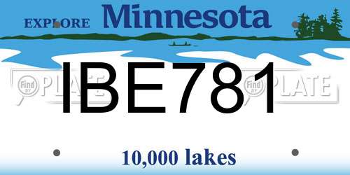 IBE781 Minnesota License Plate