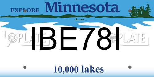 IBE78I Minnesota License Plate