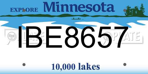 IBE8657 Minnesota License Plate