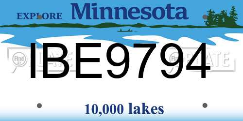 IBE9794 Minnesota License Plate