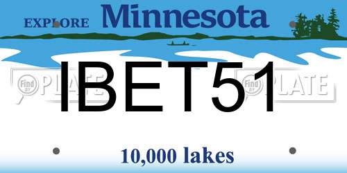 IBET51 Minnesota License Plate