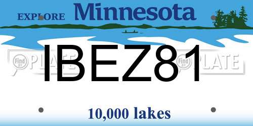 IBEZ81 Minnesota License Plate
