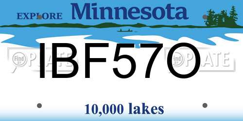 IBF57O Minnesota License Plate