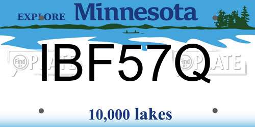 IBF57Q Minnesota License Plate