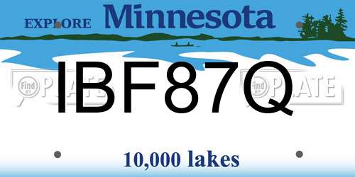 IBF87Q Minnesota License Plate