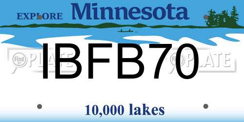 IBFB70 Minnesota License Plate