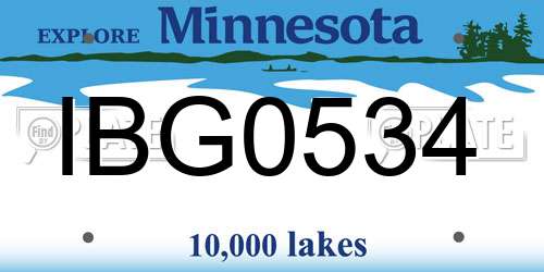 IBG0534 Minnesota License Plate