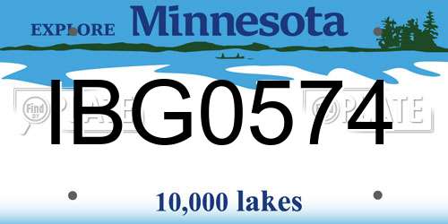 IBG0574 Minnesota License Plate